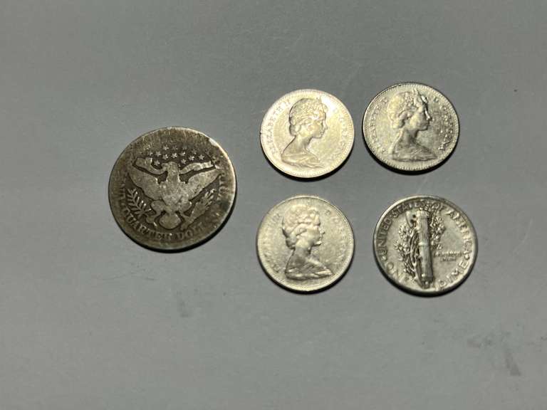 Lot of 5 1968 Misc Silver Coins