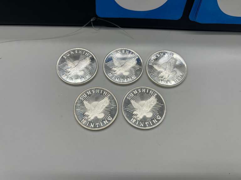 Lot of 5 Sunshine Minting 1 oz. Silver Bullion Coins