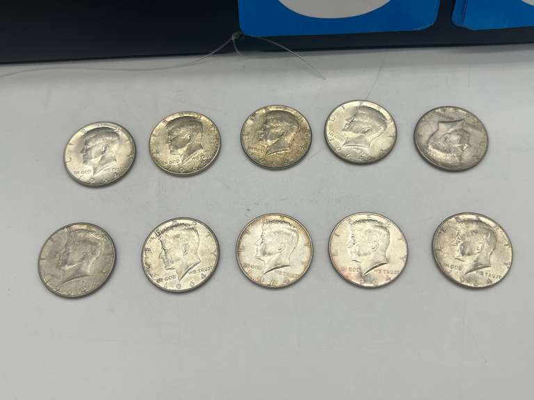 Lot of 10 1964 Kennedy Half Dollar Coins