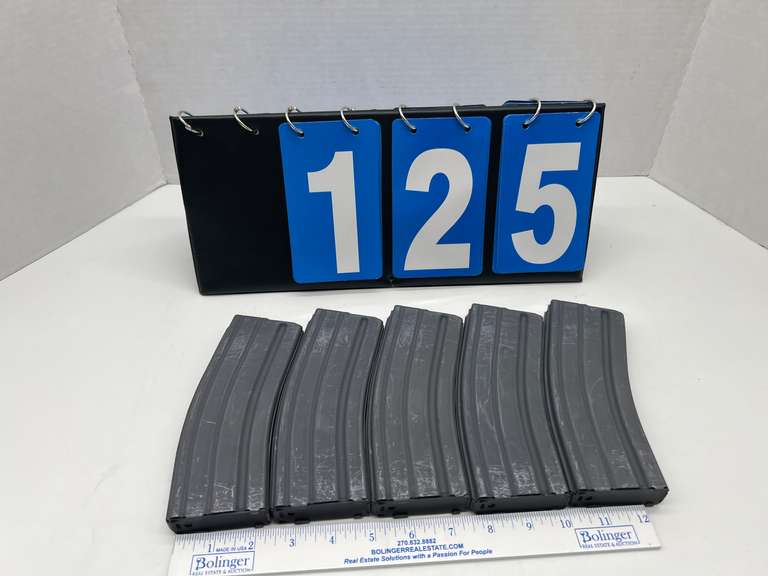 Lots of 5 30-round metal magazines 5.56/.223