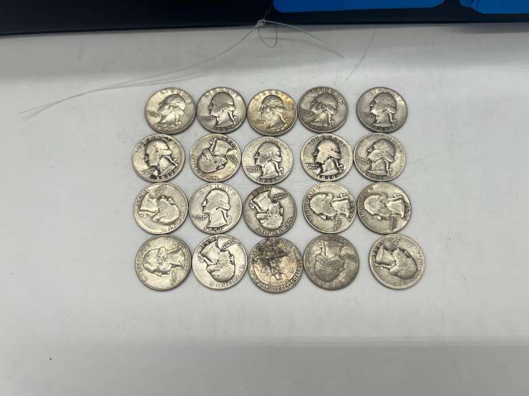 Lot of 20 Washington Pre 1964 Silver Quarters