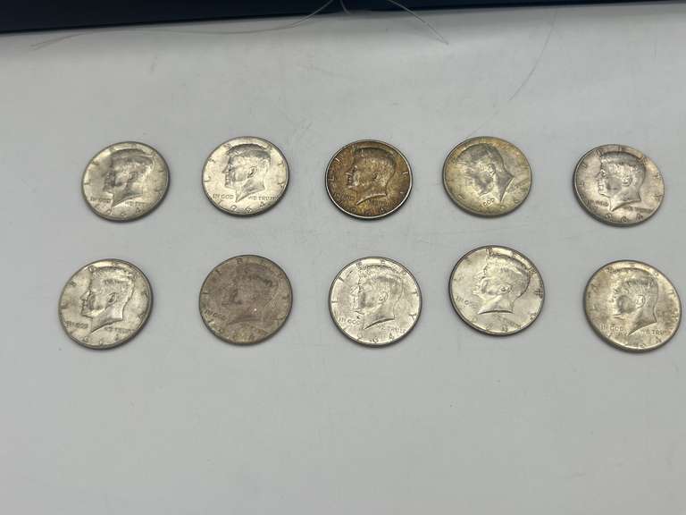 Lot of 10 1964 Kennedy Half Dollar Coins