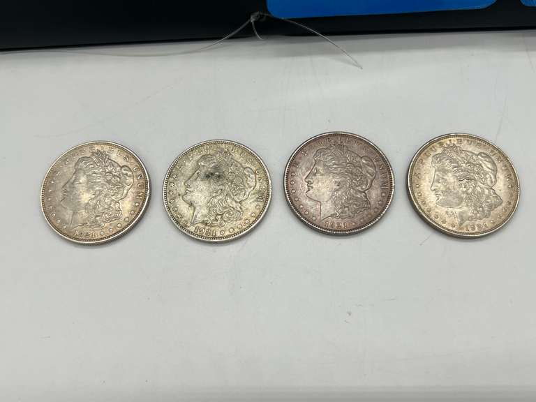 Lot of 4 1921 Morgan Silver Dollar Coins