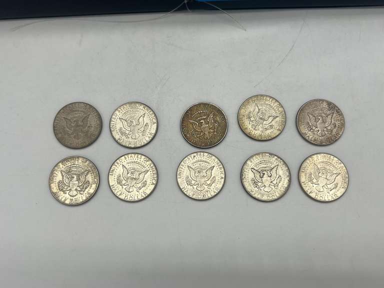 Lot of 10 1964 Kennedy Half Dollar Coins