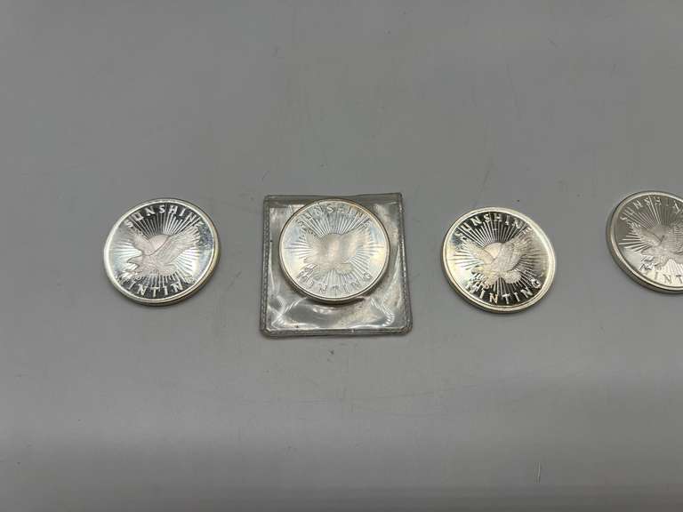 Lot of 5 Sunshine Minting  Silver Bullion Coins
