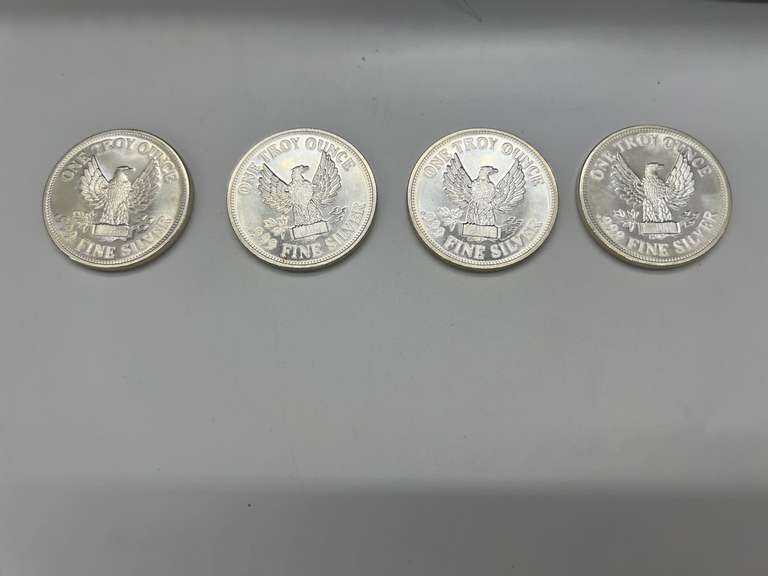 Lot of 4 Draped Bust 1 oz. Silver Bullion Rounds