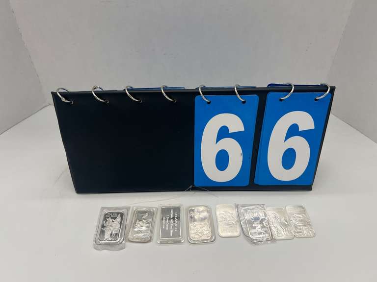 Lot of 8 Silver Bullion 1 oz. Bars