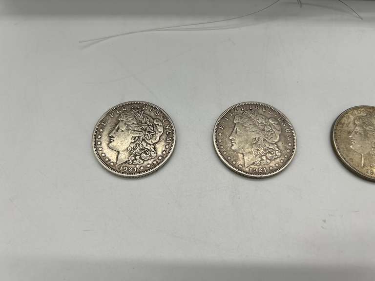 Lot of 4 1921 Morgan Silver Dollar Coins