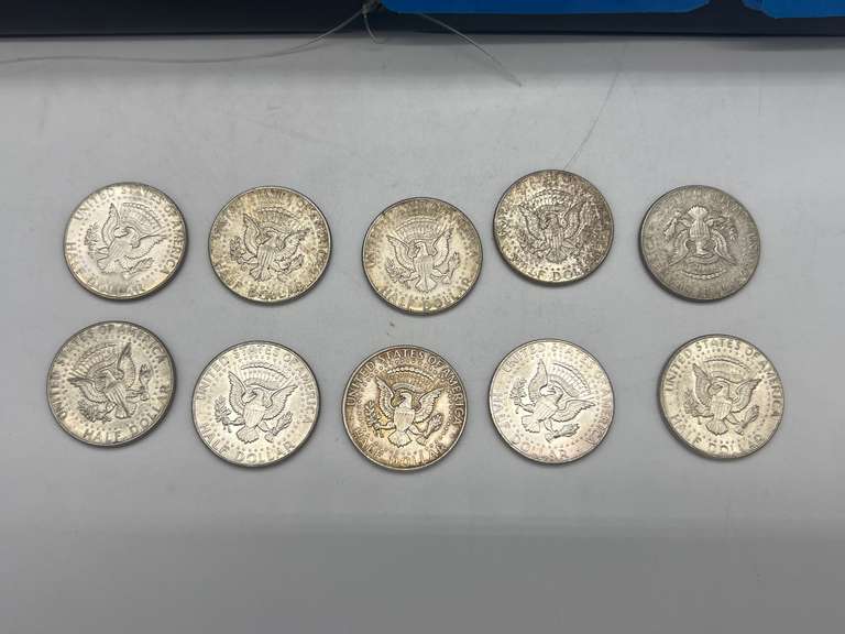 Lot of 10 1964 Kennedy Half Dollar Coins