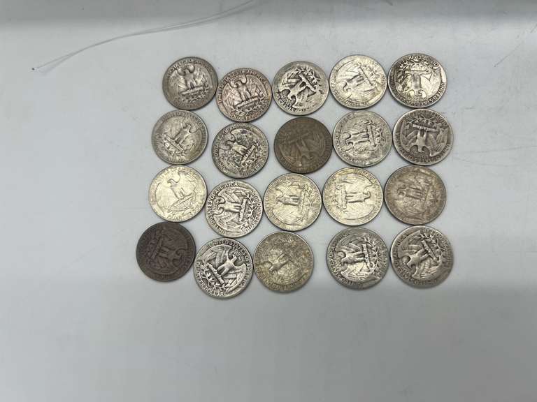 Lot of 20 Washington Pre 1964 Silver Quarters