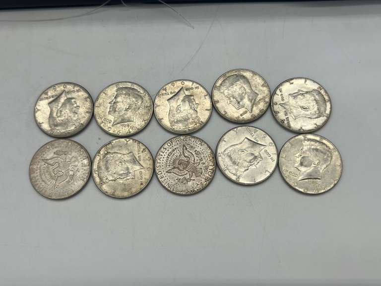 Lot of 10 1964 Kennedy Half Dollar Coins