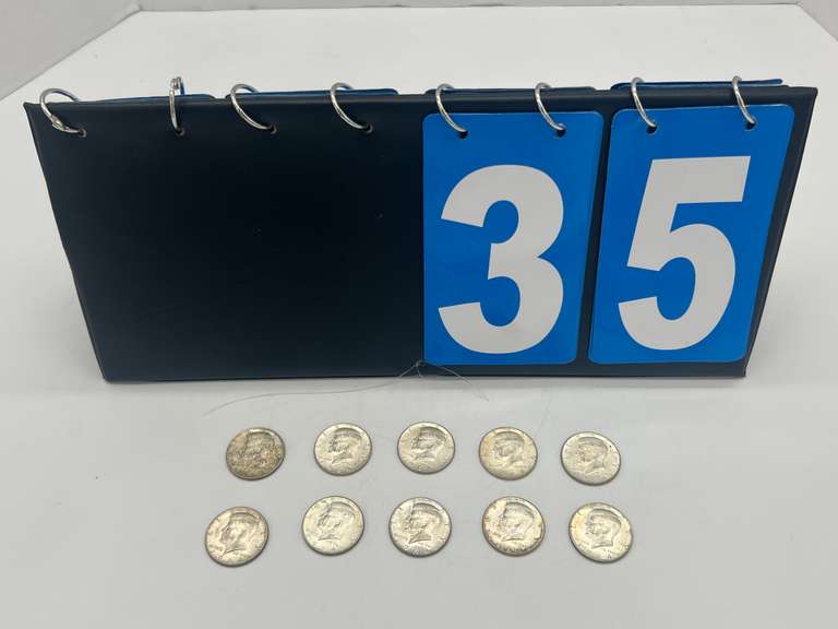 Lot of 10 1964 Kennedy Half Dollar Coins