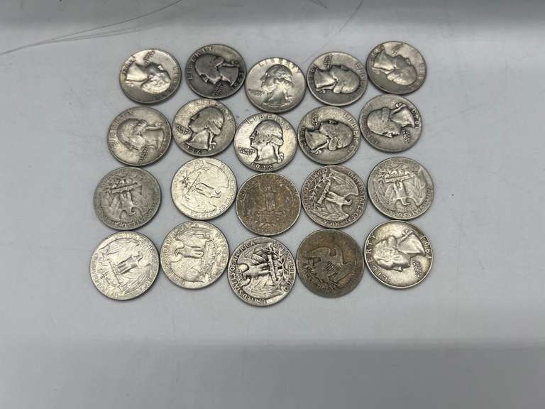 Lot of 20 Washington Pre 1964 Silver Quarters