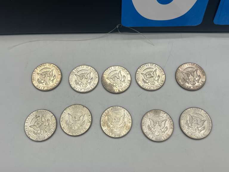 Lot of 10 1964 Kennedy Half Dollar Coins