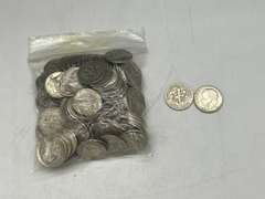 Lot of 117 Eisenhower Pre 1964 Dimes