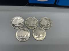 Lot of 5 Buffalo 1 oz. Silver Bullion Rounds