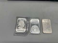 Lot of 5 Silver Bullion 1 ounce Bars