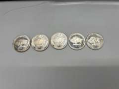 Lot of 5 2013 American Buffalo Indian Head 1 oz.  Silver Bullion Rounds
