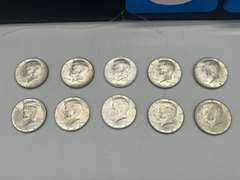 Lot of 10 1964 Kennedy Half Dollar Coins