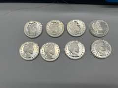 Lot of 8 1892 Barber commemorative 1 oz. Silver Bullion Rounds