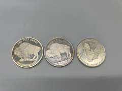 Lot of 3 Silver Bullion 1 oz. Rounds