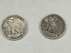 Lot of 2 Walking Liberty Half Dollar Coins