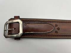 Beautiful leather single pistol right handed pistol gun belt,  hand tooled leather