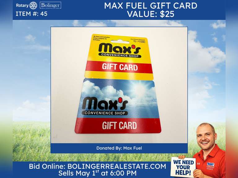 $25 Max Fuel Gift card