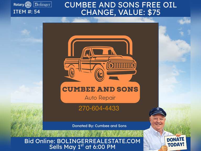2 Cumbee and Sons Free Oil change