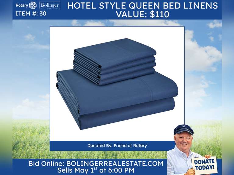 Hotel Style Queen Bed Linens - 6-piece set