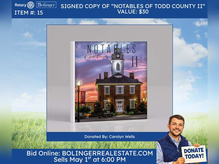 “Notables II of Todd County” Book