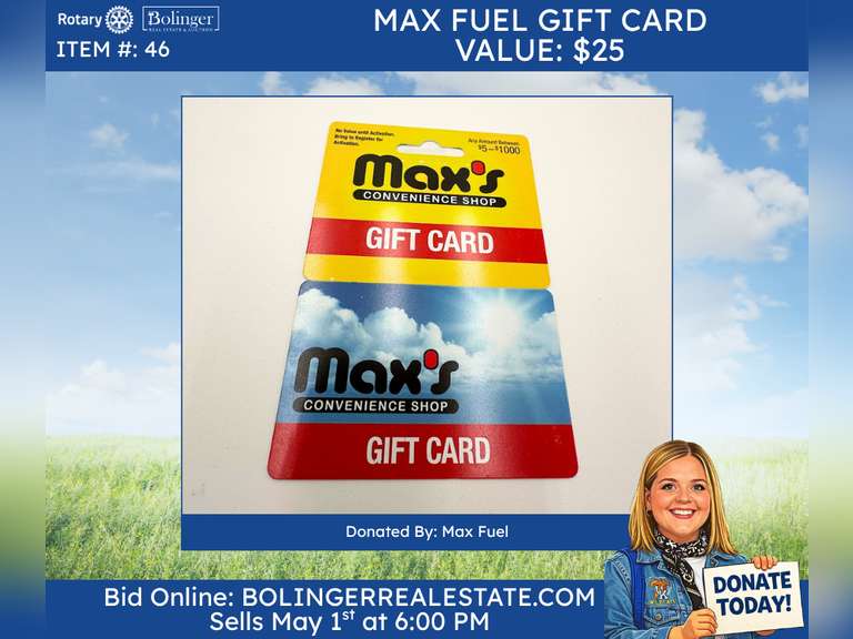 $25 Max Fuel Gift card