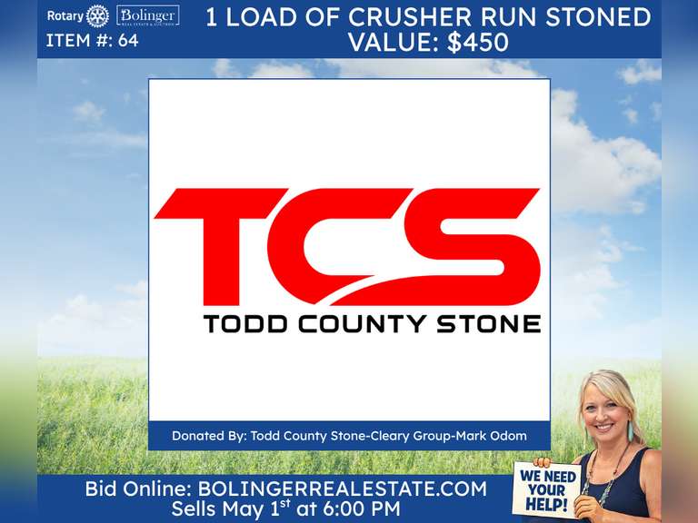 1 Load of Crusher Run Stoned