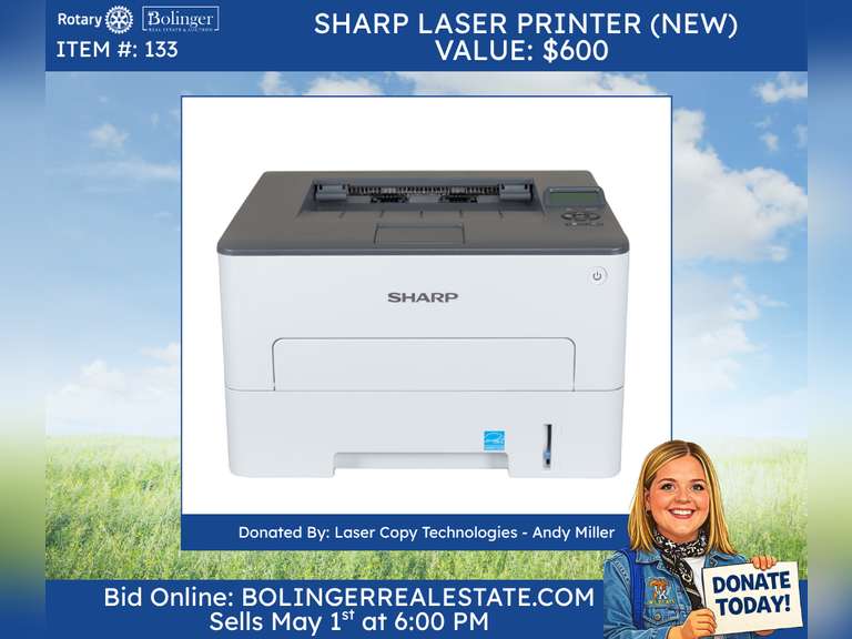 Sharp Laser Printer (New) - Bolinger Real Estate & Auction