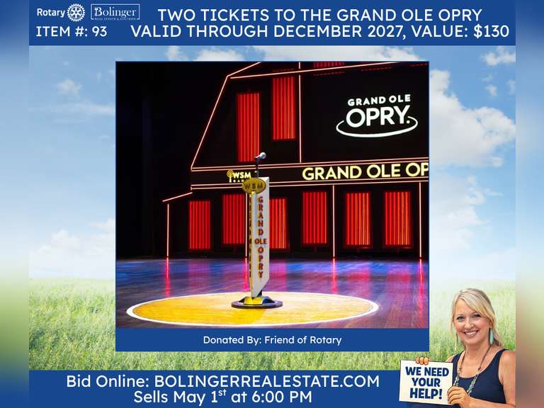 A Pair of Tickets to the Grand Ole Opry