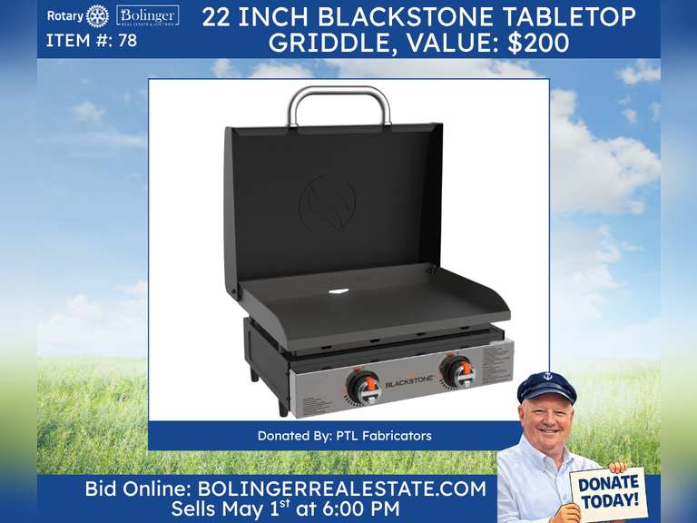 22 inch Blackstone tabletop griddle.