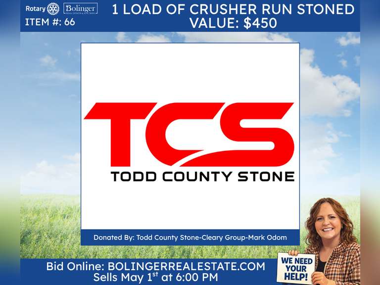 1 Load of Crusher Run Stoned