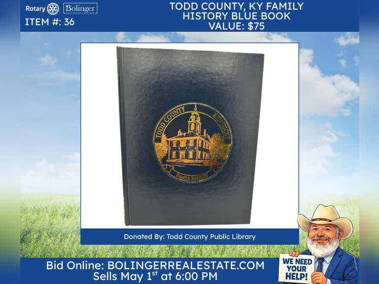 Todd County, Ky Family History Blue Book by William Turner 1995