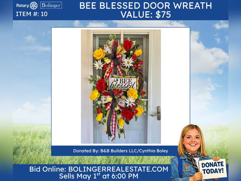 Bee Blessed Door Wreath