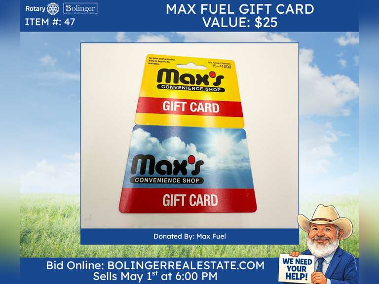 $25 Max Fuel Gift card