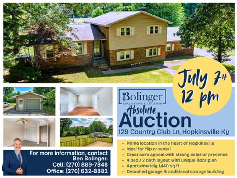 Absolute Auction: Home on Country Club Ln