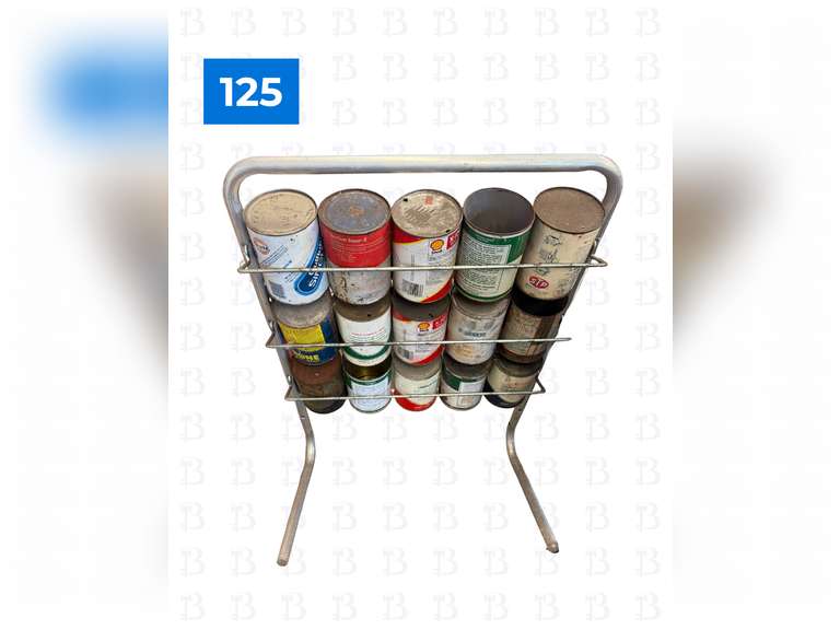 Quaker State Motor Oil Can Holder with 15 Oil Cans