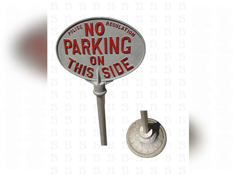 "No Parking" Police Regulation Sign