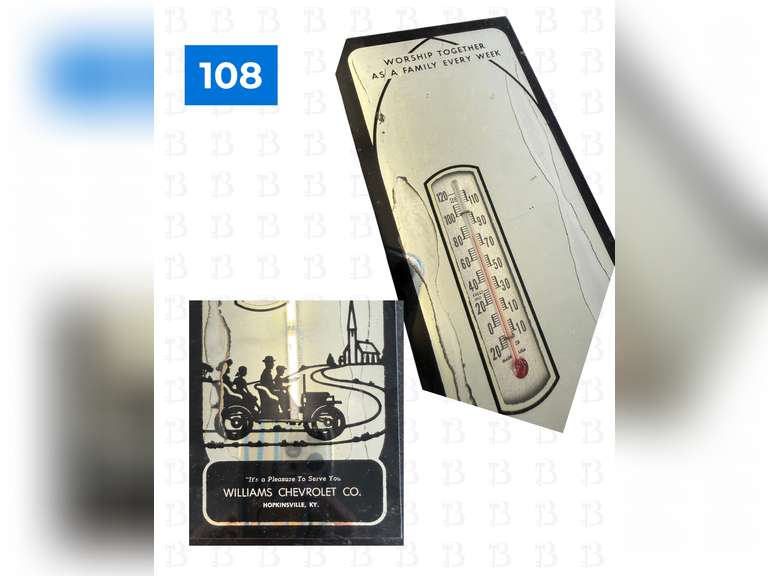 Planters Bank Thermometer & Williams Chevrolet Thermometer