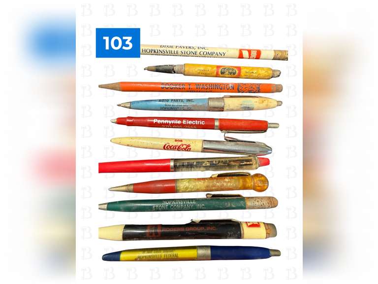 Cigar Box of Vintage Pens and Pencils