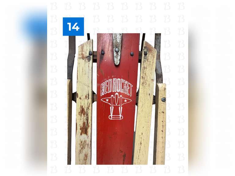 Vintage Red Rocket Wooden Sled