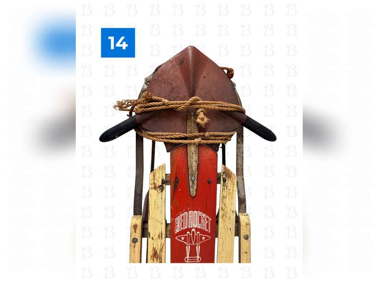 Vintage Red Rocket Wooden Sled