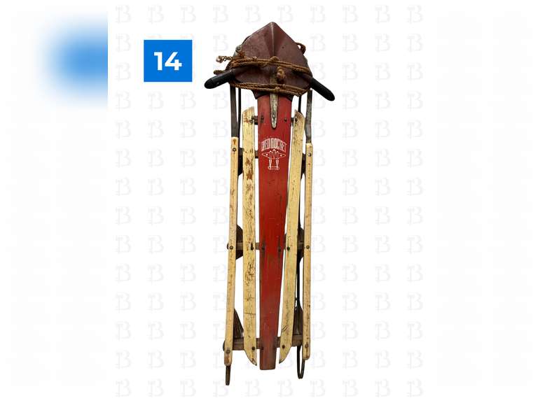 Vintage Red Rocket Wooden Sled