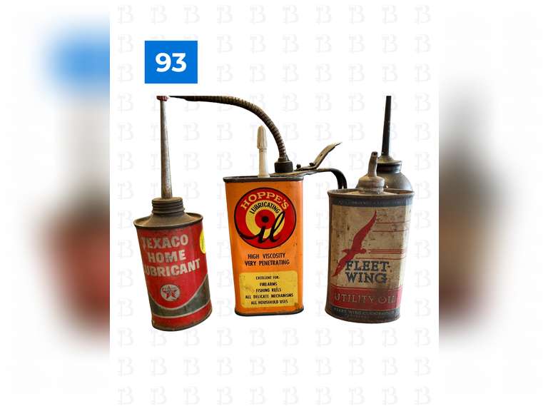 Vintage Oil Cans (4) and Lubricant