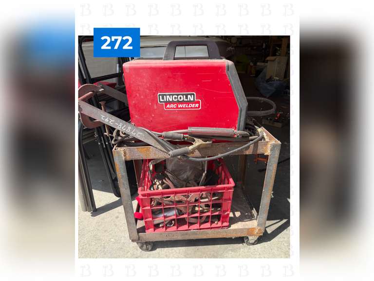 Rolling Cart, Lincoln Arc Welder, & Misc Tools